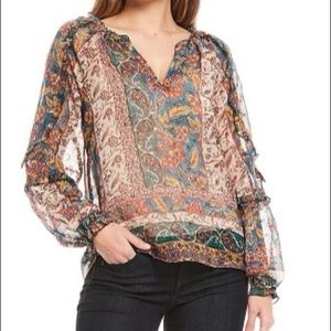 Democracy Ruffle Raglan Sleeve Top Large